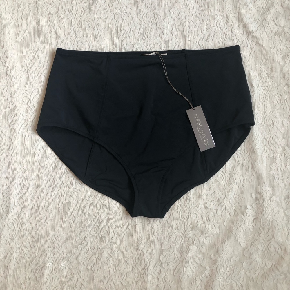 NWT Eva Mendes high waisted black bikini bottoms